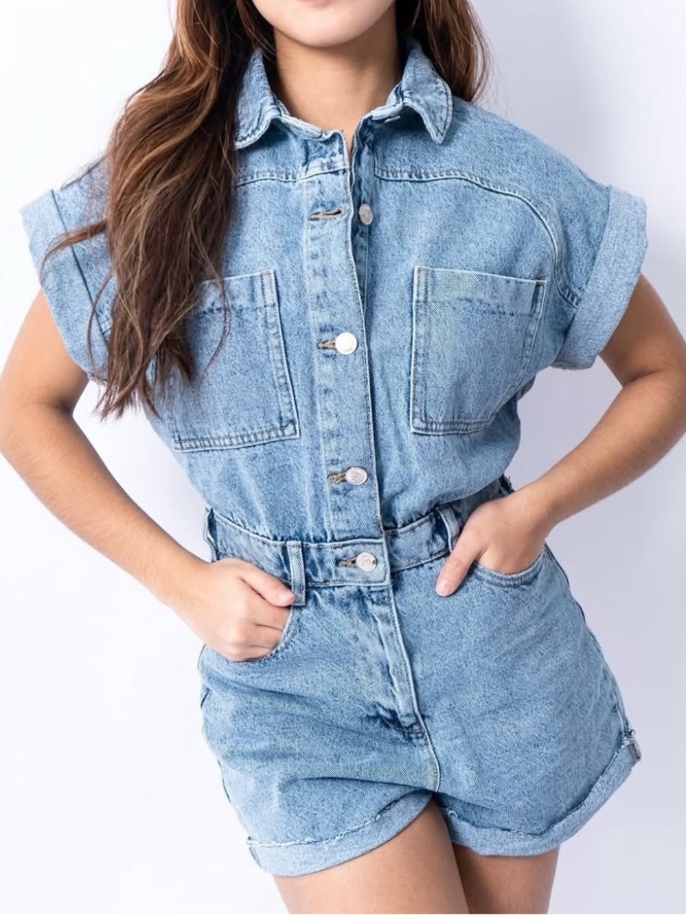 Zara denim romper